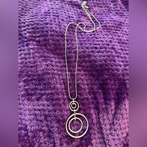 Elegant Chico’s Silver Circle Pendant Necklace
